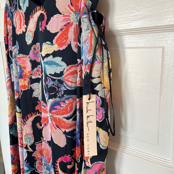 Nicole Miller Dark Blue Floral Dress - Picture 2 of 5